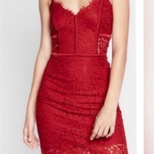 Express Red Lace Dress